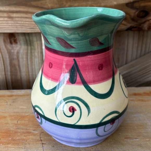 Vintage Gail Pittman Street Party Retired Pattern Pitcher Signed 88 Hard to Find - Picture 4 of 9